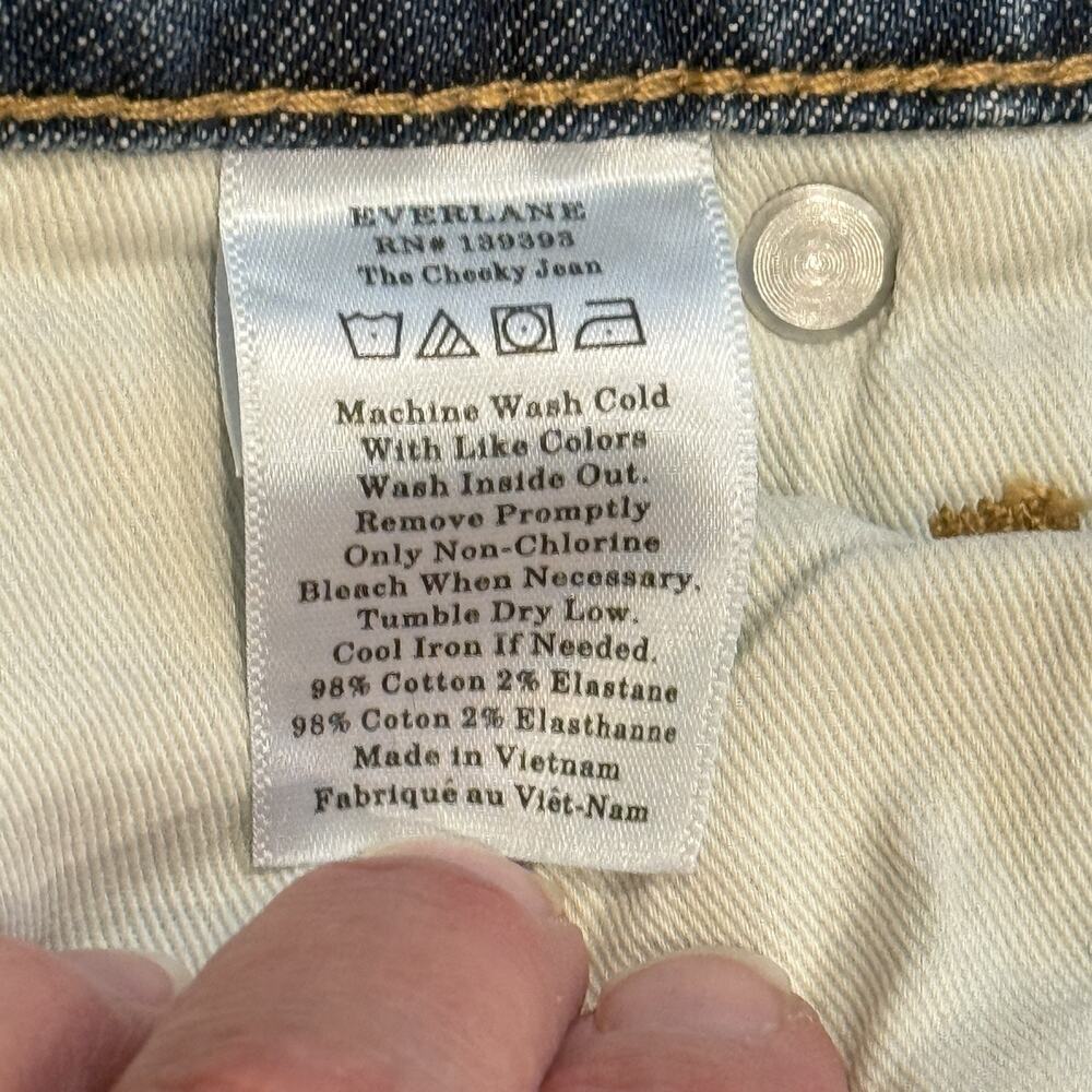 Everlane Jeans Womens‎ 30 The Cheeky High Rise Japanese Blue Denim Raw Hem NEW - Picture 5 of 11